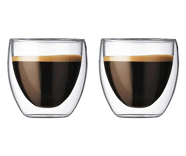 Copos de Vidro Borossilicato Parede Dupla 80ml - 2 Unidades