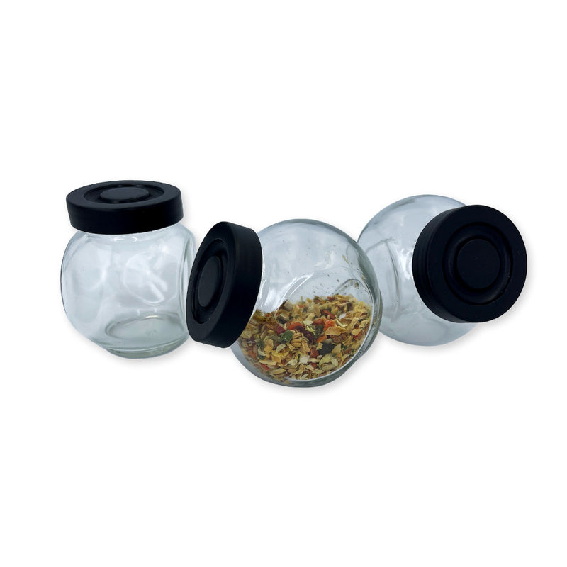 Conjunto de Porta Condimentos 180ml com 3 Unidades - Preto