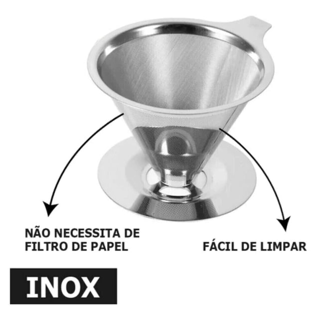 Coador Permanente de Café em Aço Inox