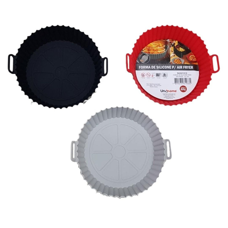 Forma de Silicone com Alça para Air Fryer 20cm - Sortido