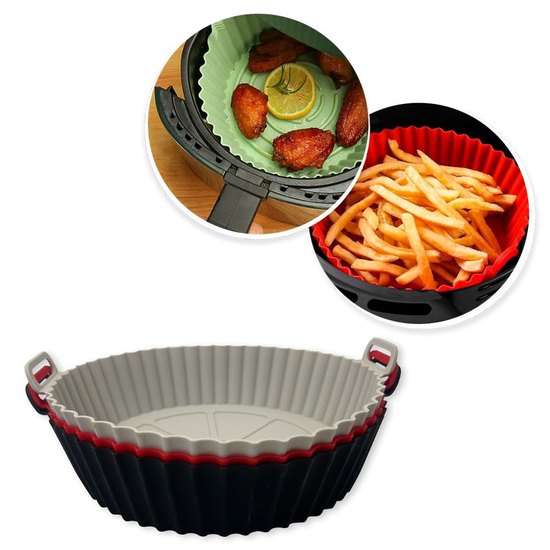 Forma de Silicone com Alça para Air Fryer 20cm - Sortido