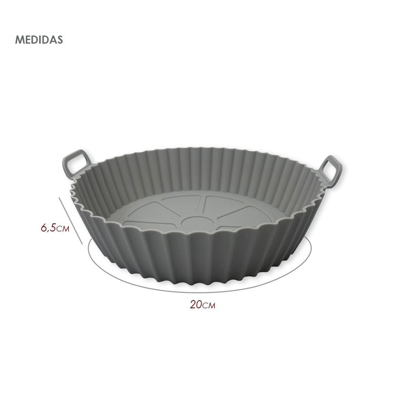 Forma de Silicone com Alça para Air Fryer 20cm - Sortido