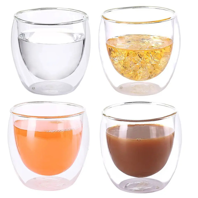 Copos de Vidro Borossilicato Parede Dupla 80ml - 2 Unidades