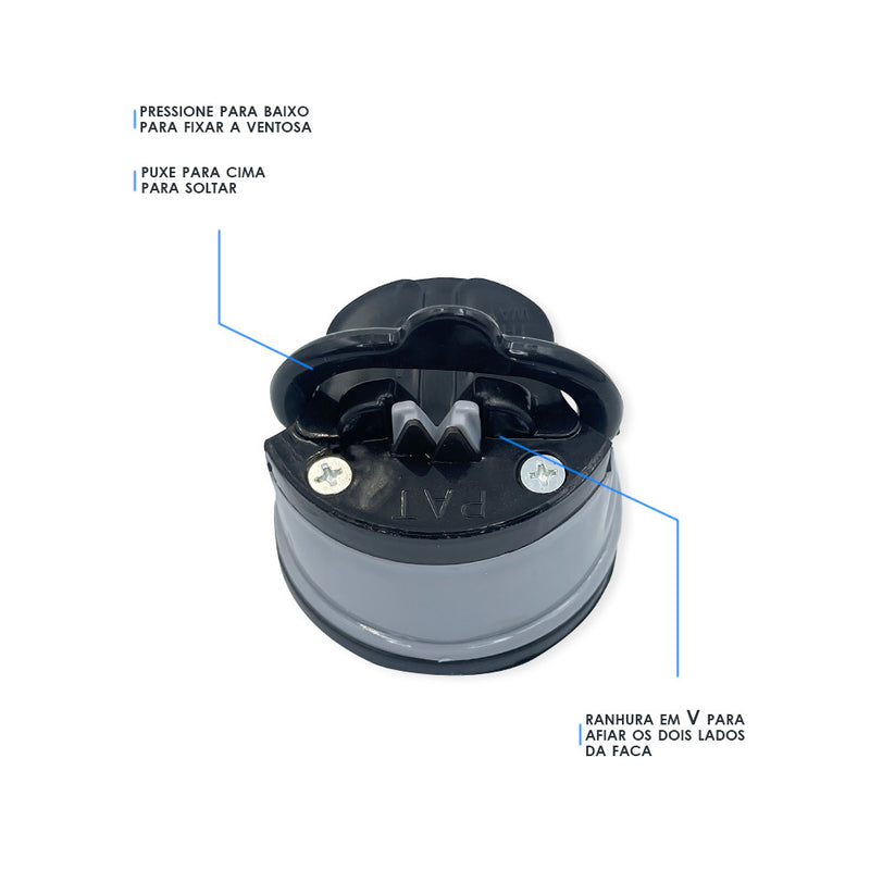 Amolador de Facas, Canivetes e Tesouras com Ventosa