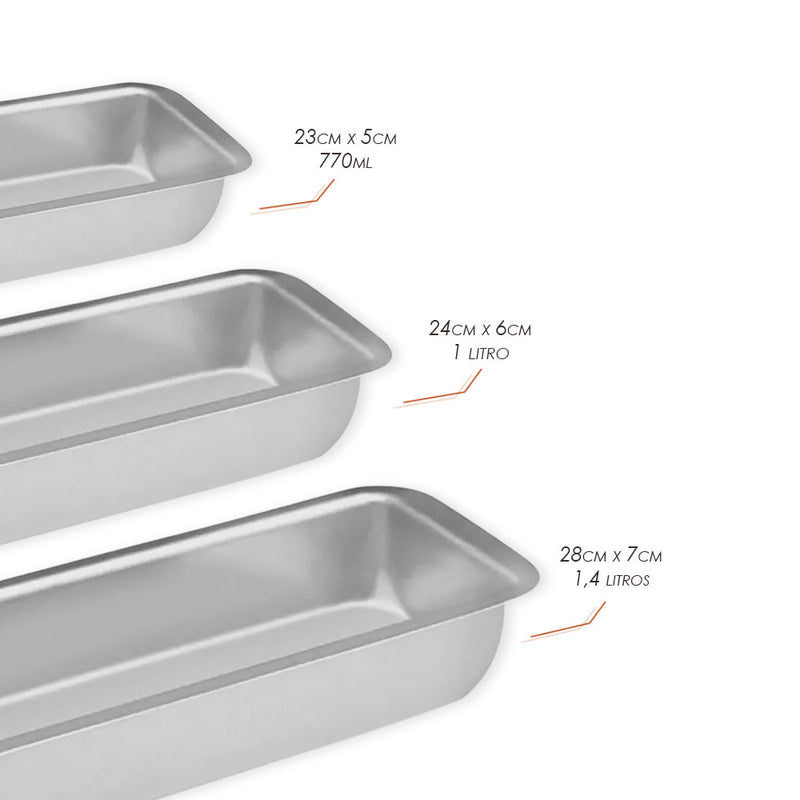 Conjunto de Formas para Pães e Bolos - 3 Peças