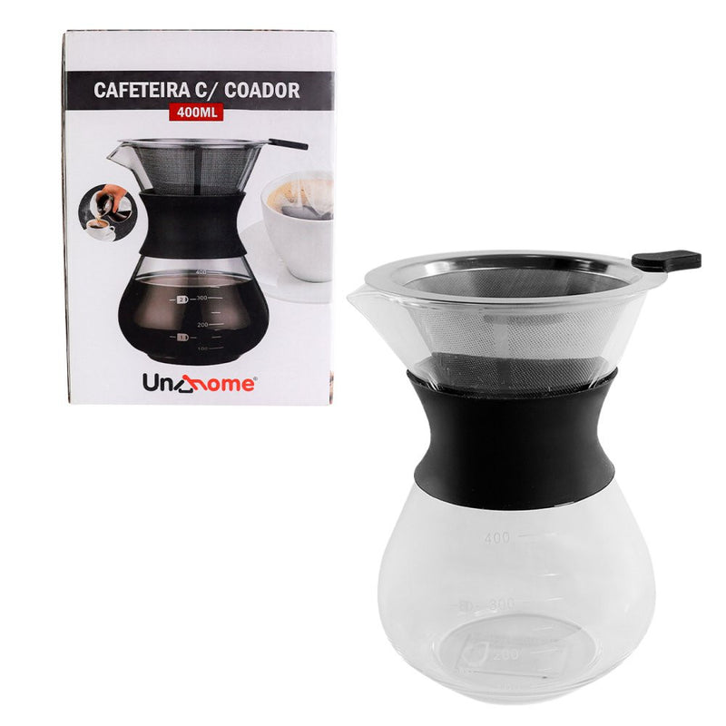 Cafeteira de Vidro com Coador de Inox - 400ml