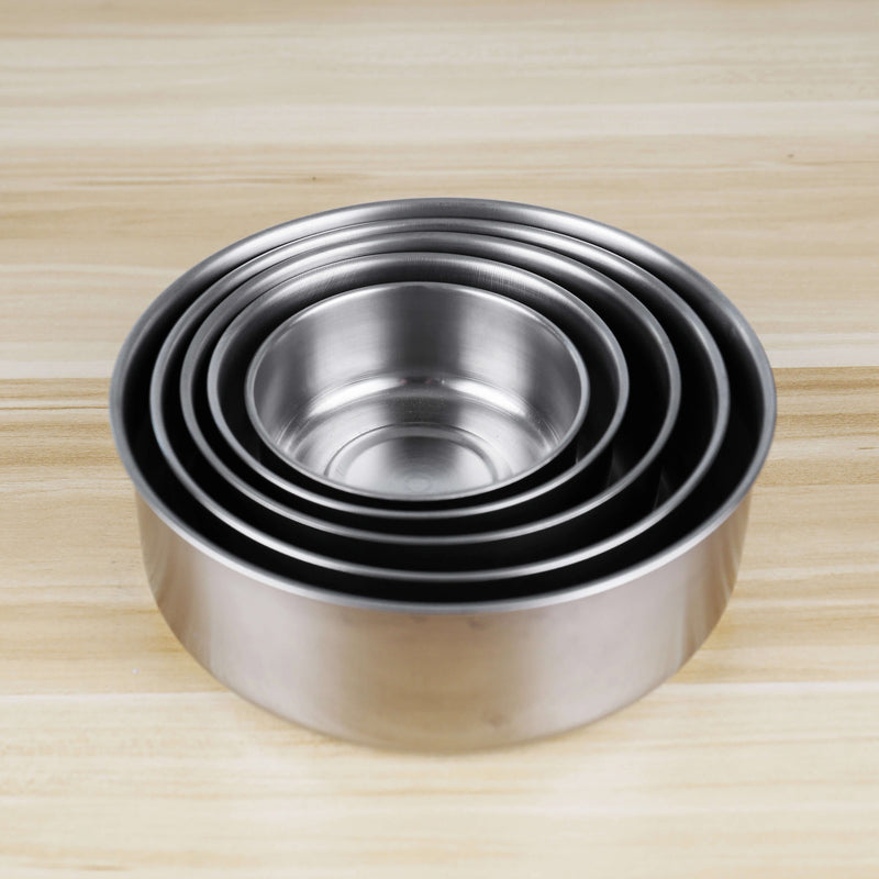 Conjunto de Tigelas em Aço Inox com Tampa - 5 Peças