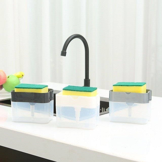 Dispenser 2 em 1 para Detergente e Esponja