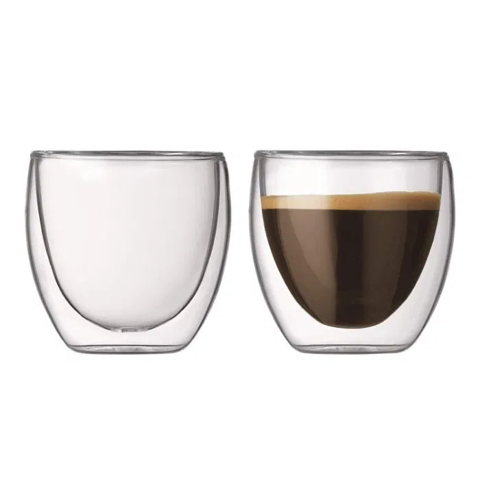 Copos de Vidro Borossilicato Parede Dupla 80ml - 2 Unidades